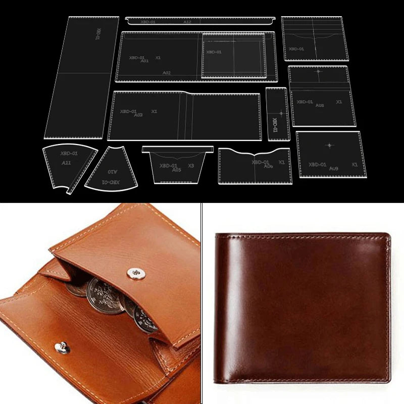 Plantilla billetera con monedero - La Tendeta del Cuero