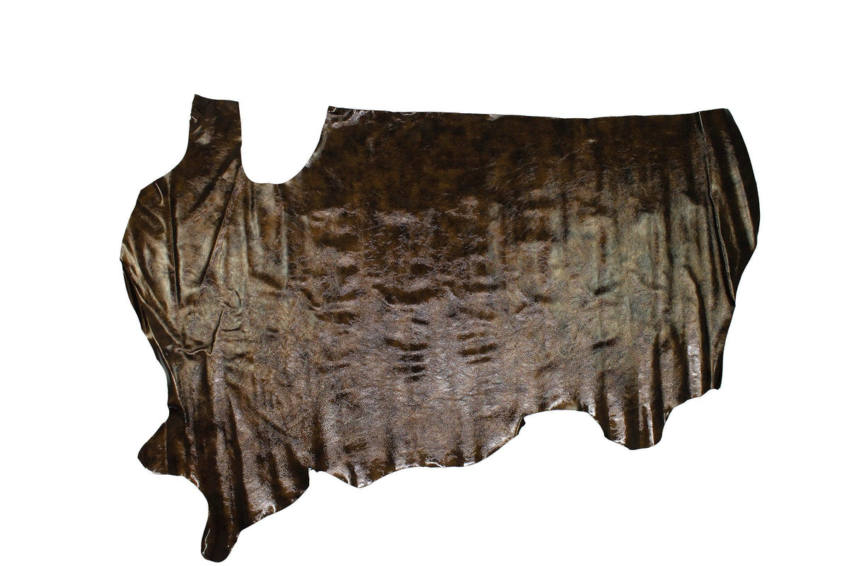 Piel de charol arrugado bronce envejecido
