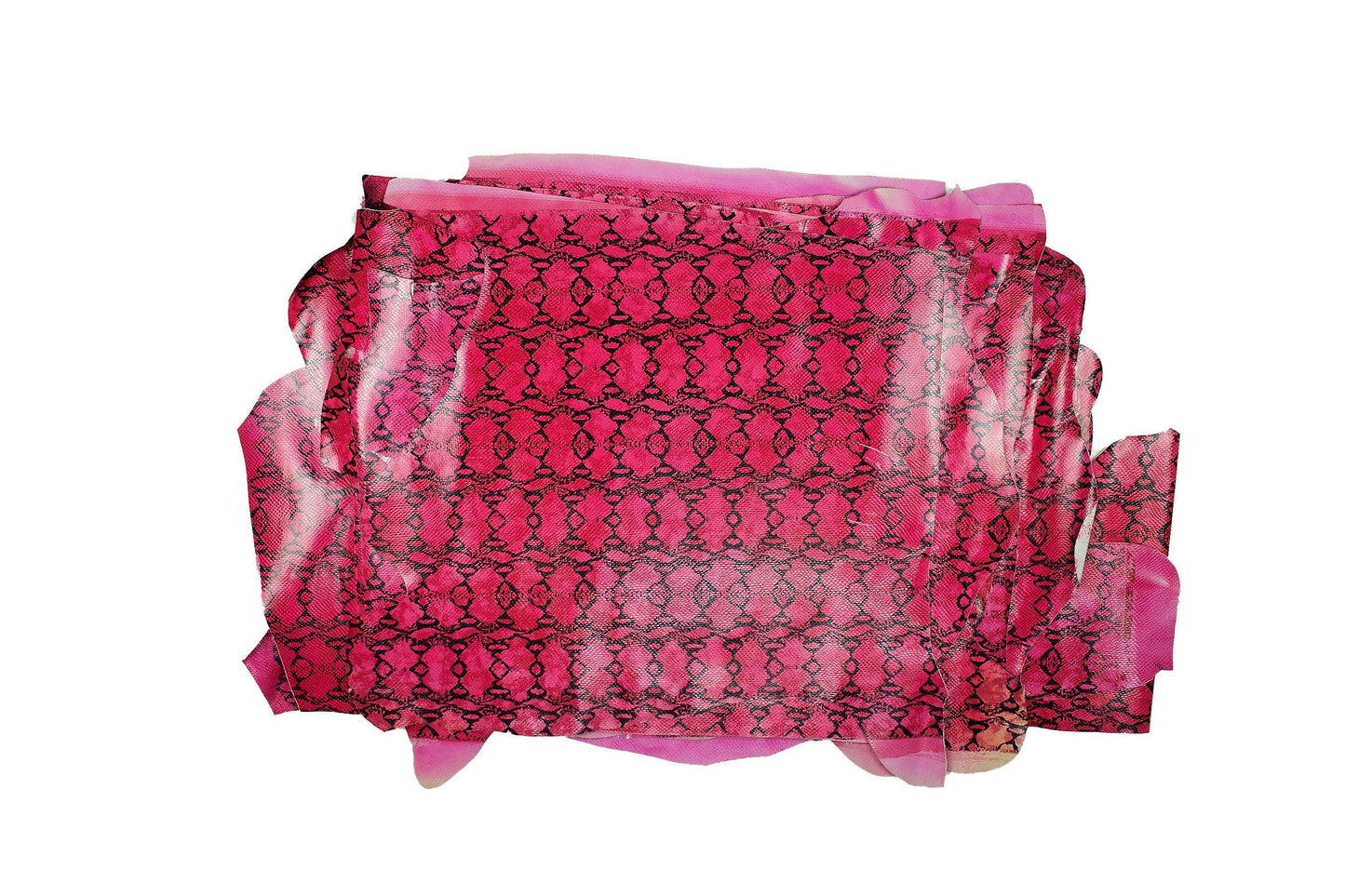 Piel de grabado serpiente fucsia - negro - La Tendeta del Cuero