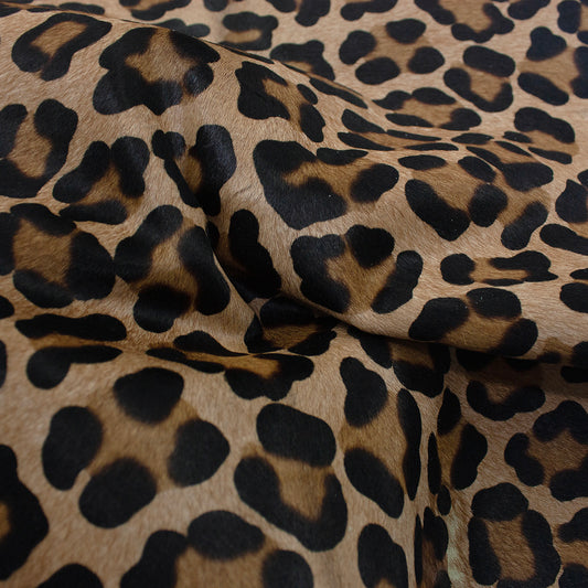 Trozo de piel pelo leopardo camel manchas grandes