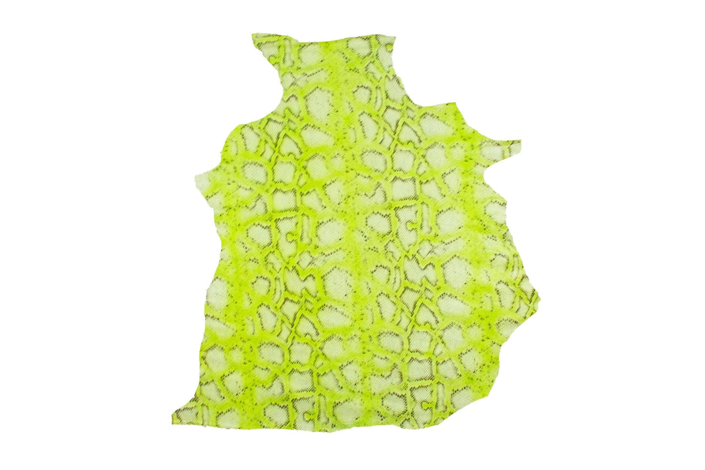 Piel de grabado serpiente piton verde fluor - La Tendeta del Cuero