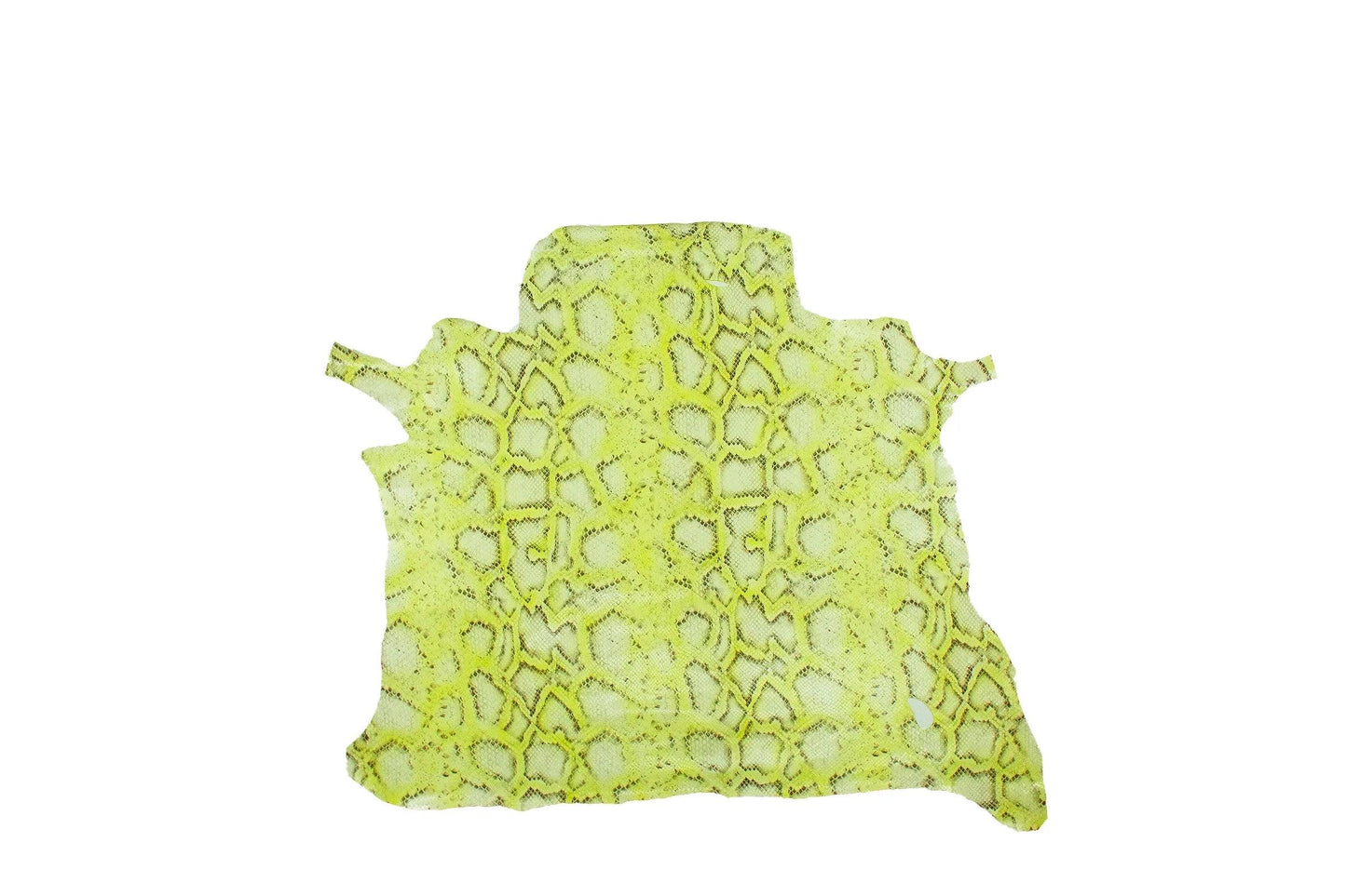Piel de grabado serpiente piton amarillo pastel - La Tendeta del Cuero