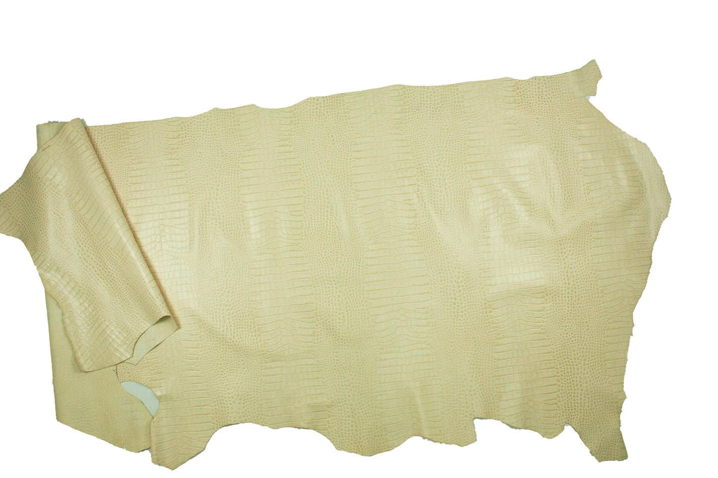Piel de grabado cocodrilo beige crema envejecido - La Tendeta del Cuero