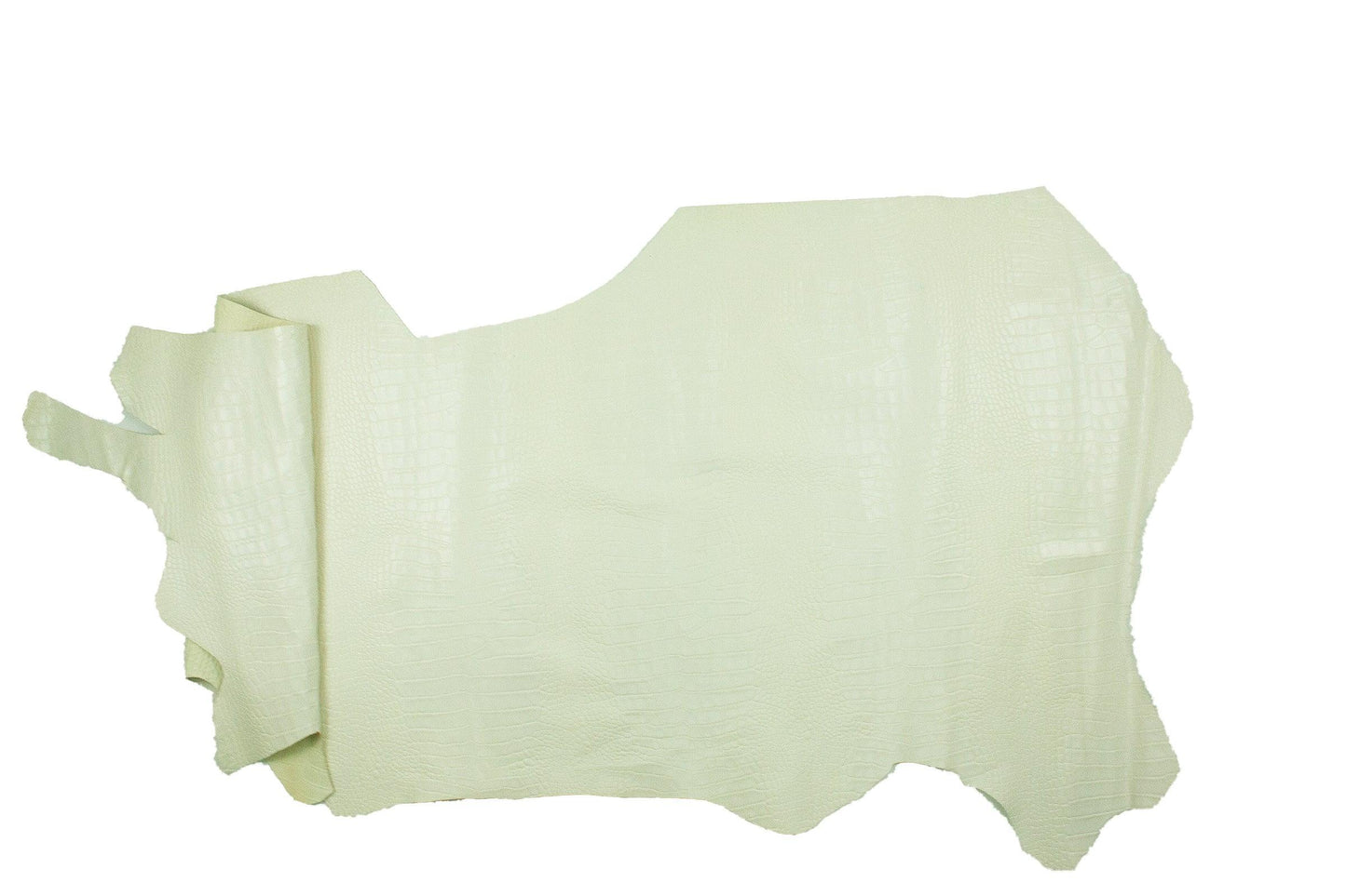 Piel de grabado cocodrilo blanco hueso - La Tendeta del Cuero