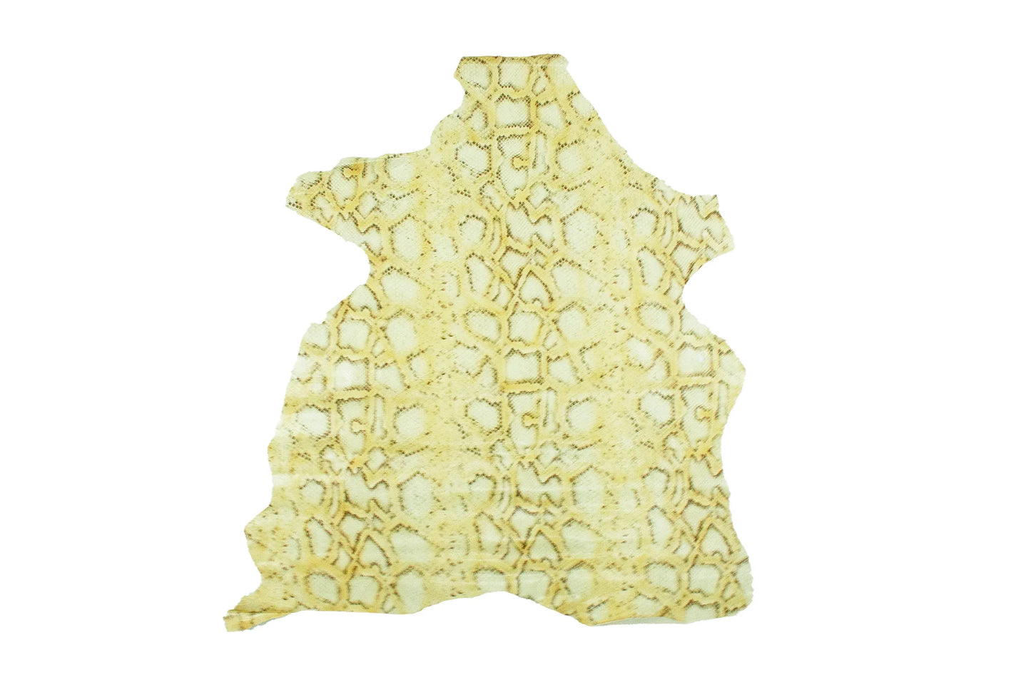 Piel de grabado serpiente piton amarillo mostaza claro - La Tendeta del Cuero