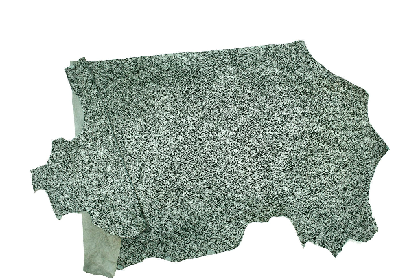 Piel de pelo vaca manchitas negras fondo azul grisaceo - La Tendeta del Cuero