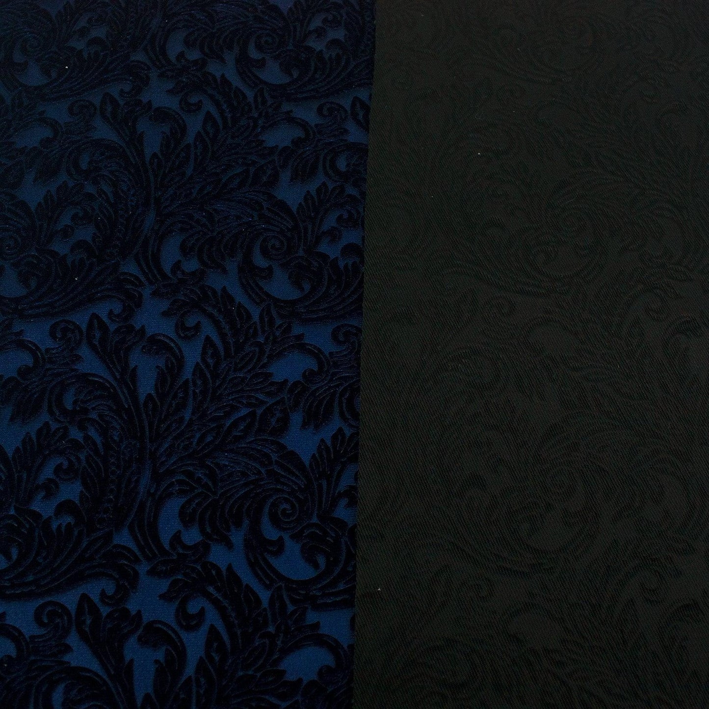 Trozo de tejido castellano terciopelo azul oscuro - La Tendeta del Cuero