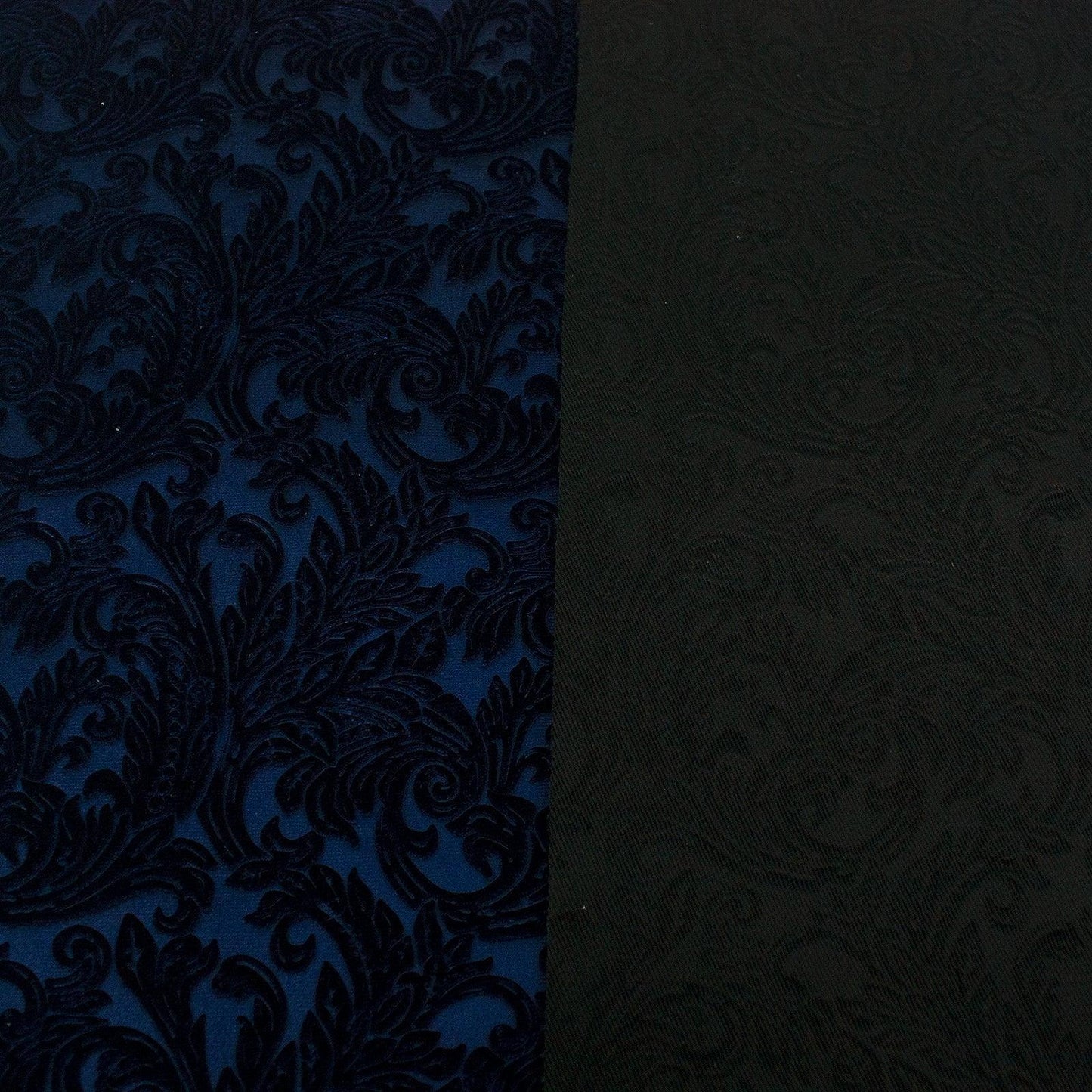 Trozo de tejido castellano terciopelo azul oscuro - La Tendeta del Cuero