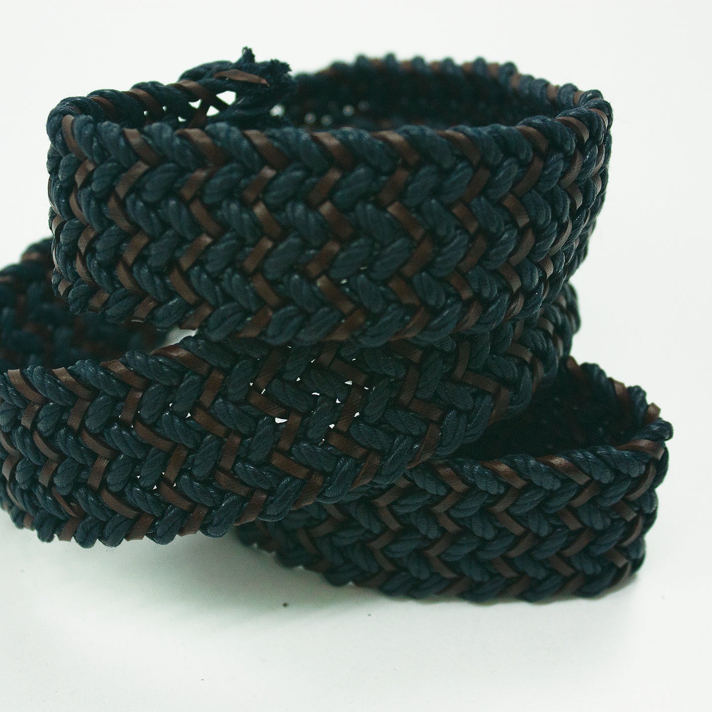 Tiras trenzadas azul - marron