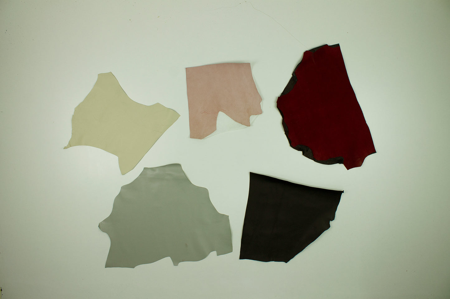 Lote 5 trozos de piel fina varios colores