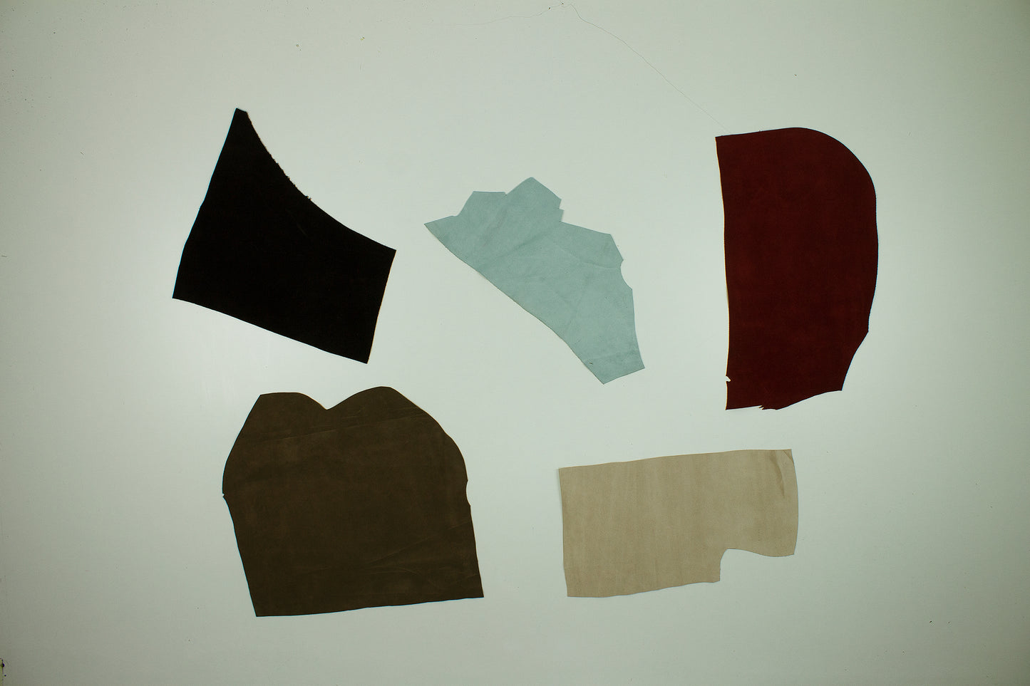 Lote 5 trozos de serraje varios colores