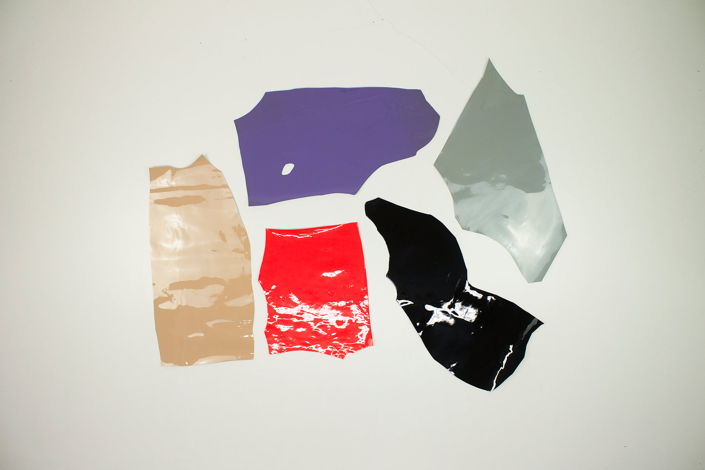 Lote 5 trozos de charol varios colores