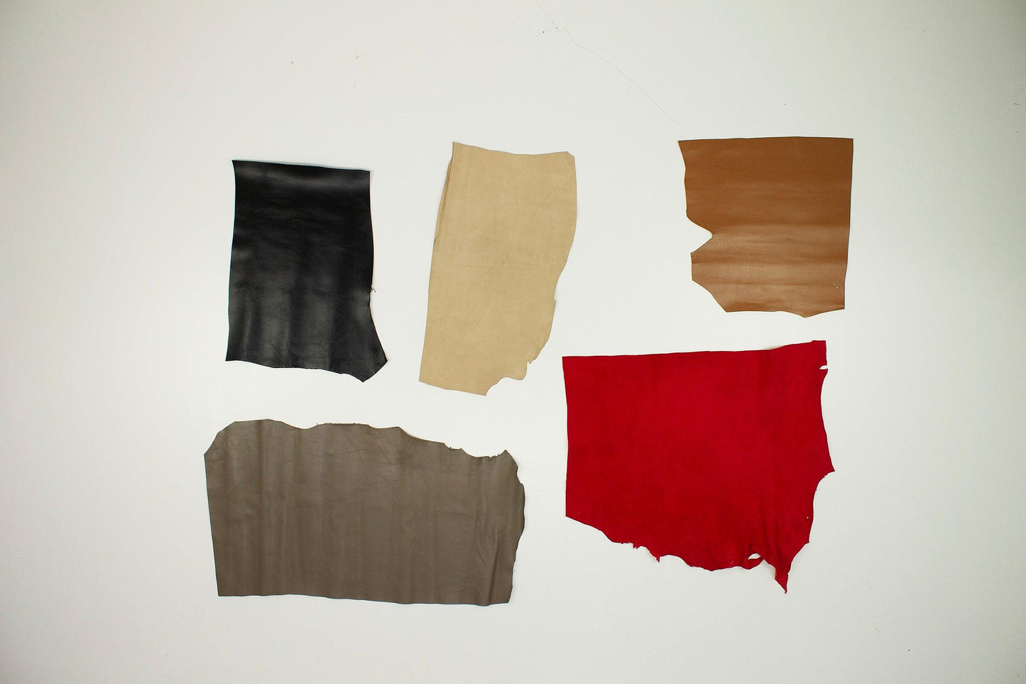 Lote 5 trozos de piel fina varios colores
