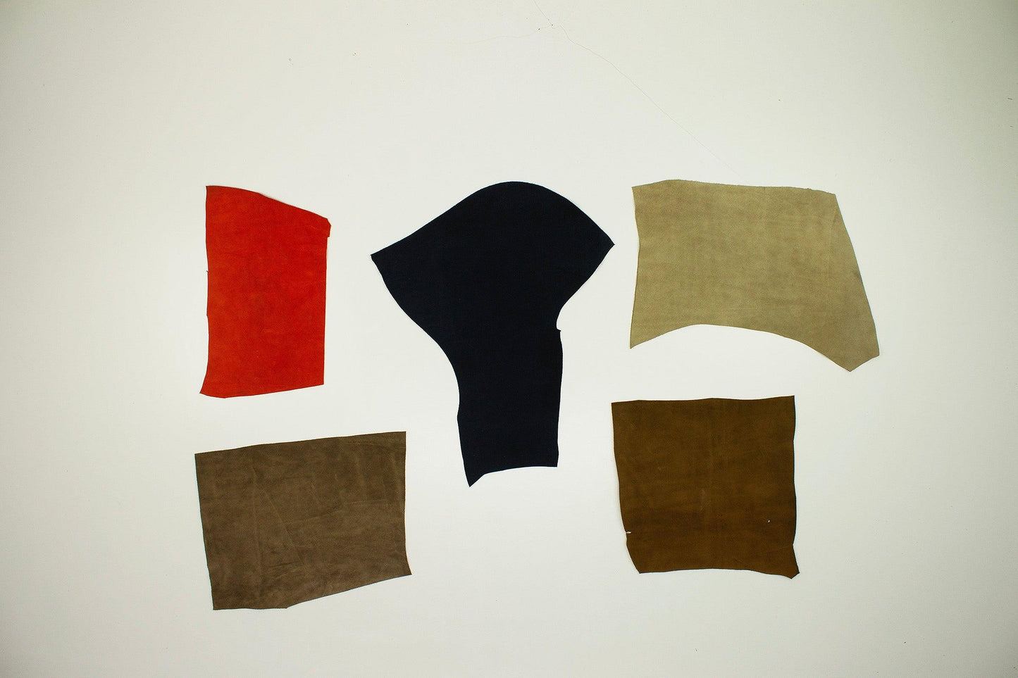 Lot 5 pieces of split leather various colors