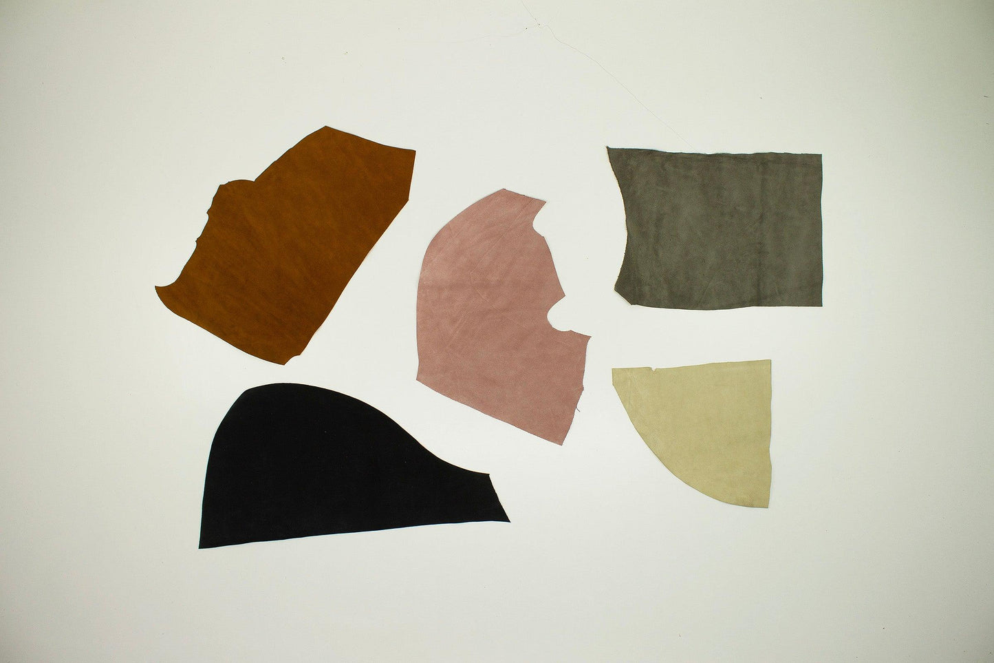Lote 5 trozos de serraje varios colores
