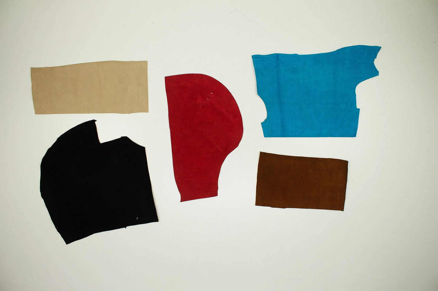 Lote 5 trozos de serraje varios colores