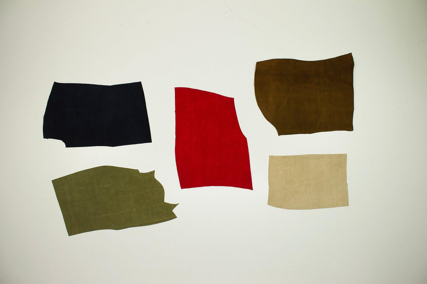 Lote 5 trozos de serraje varios colores