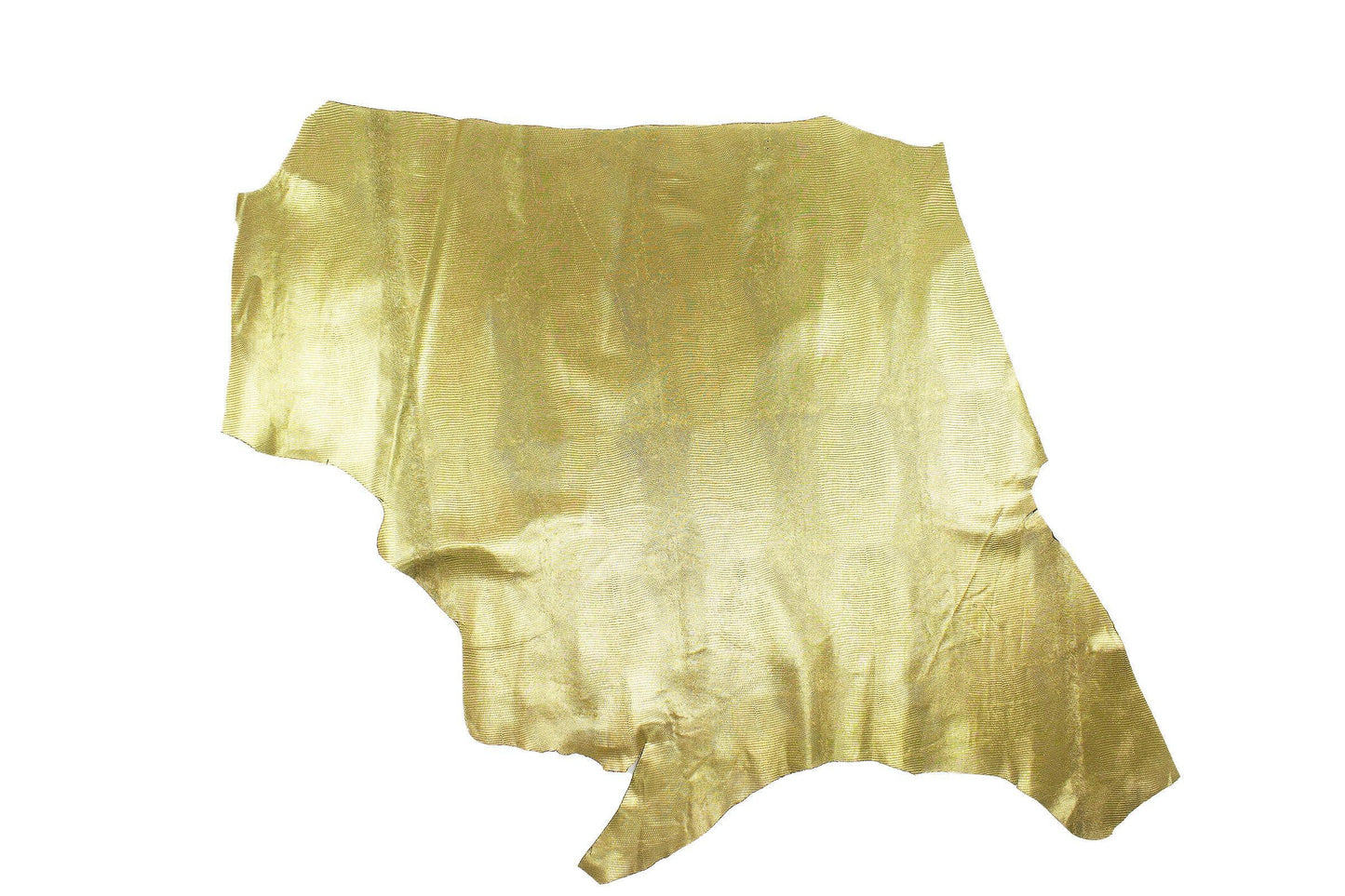 Trozo de piel grabado lagarto oro - La Tendeta del Cuero