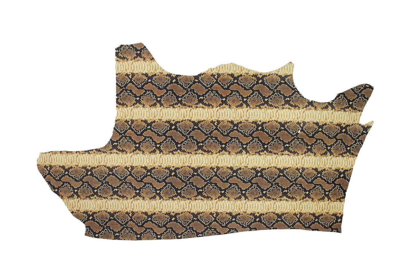 Trozo de piel grabado serpiente tonos marrones - La Tendeta del Cuero