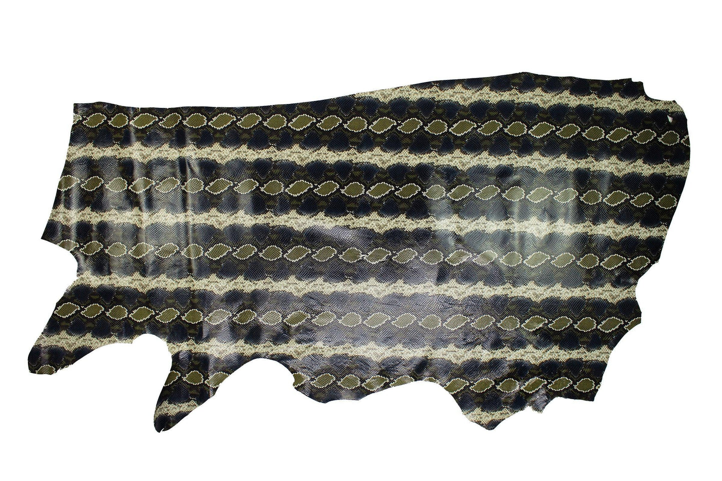 Piel de grabado serpiente tonos verdes y azules - La Tendeta del Cuero