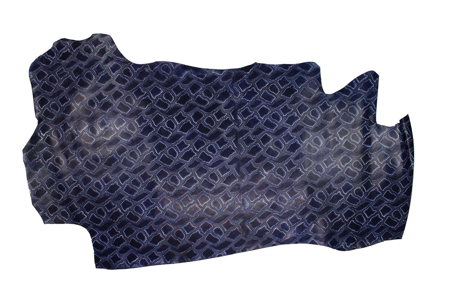 Piel de grabado serpiente azul jeans - La Tendeta del Cuero