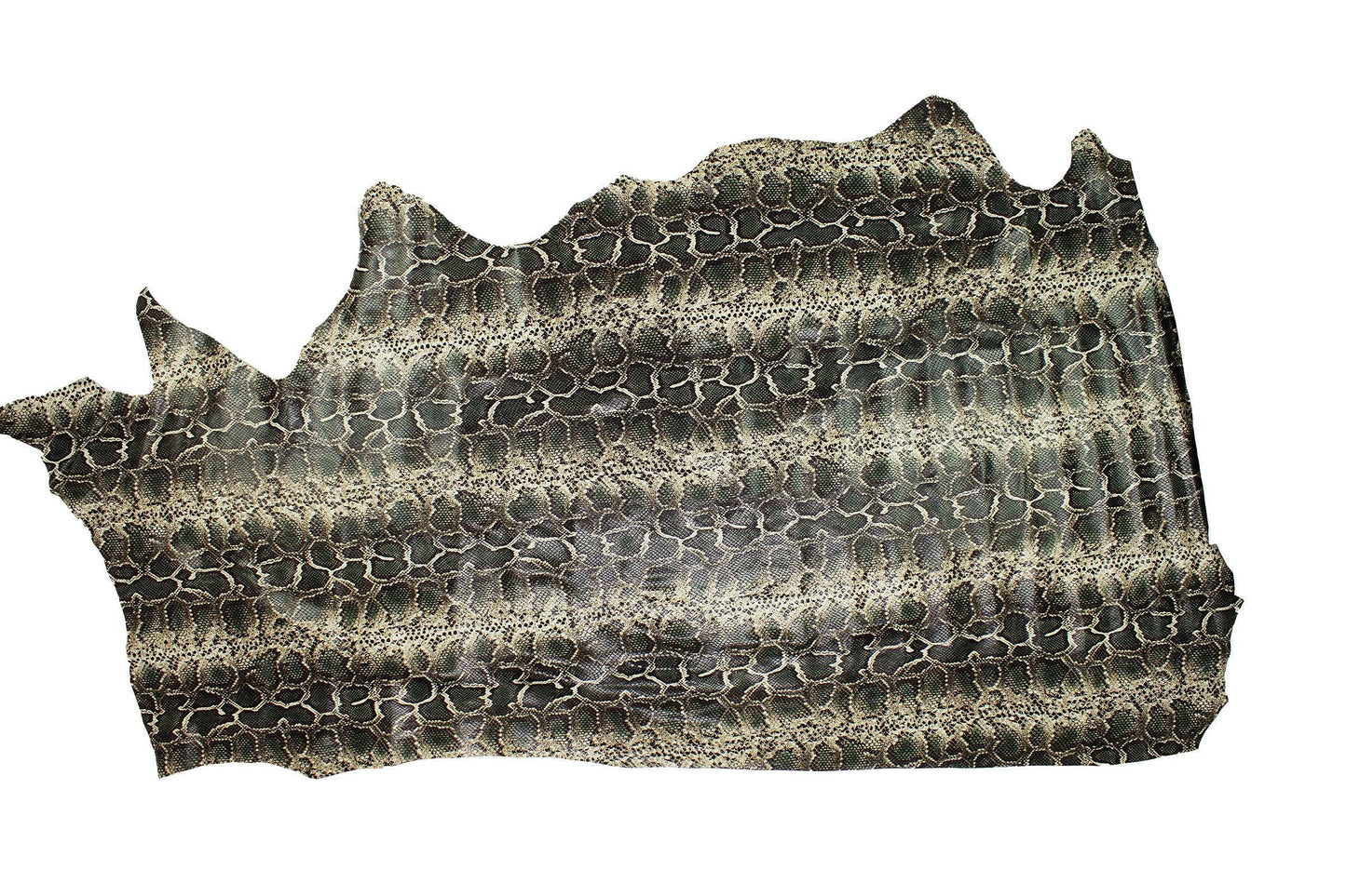 Piel de grabado serpiente tonos verdes - La Tendeta del Cuero