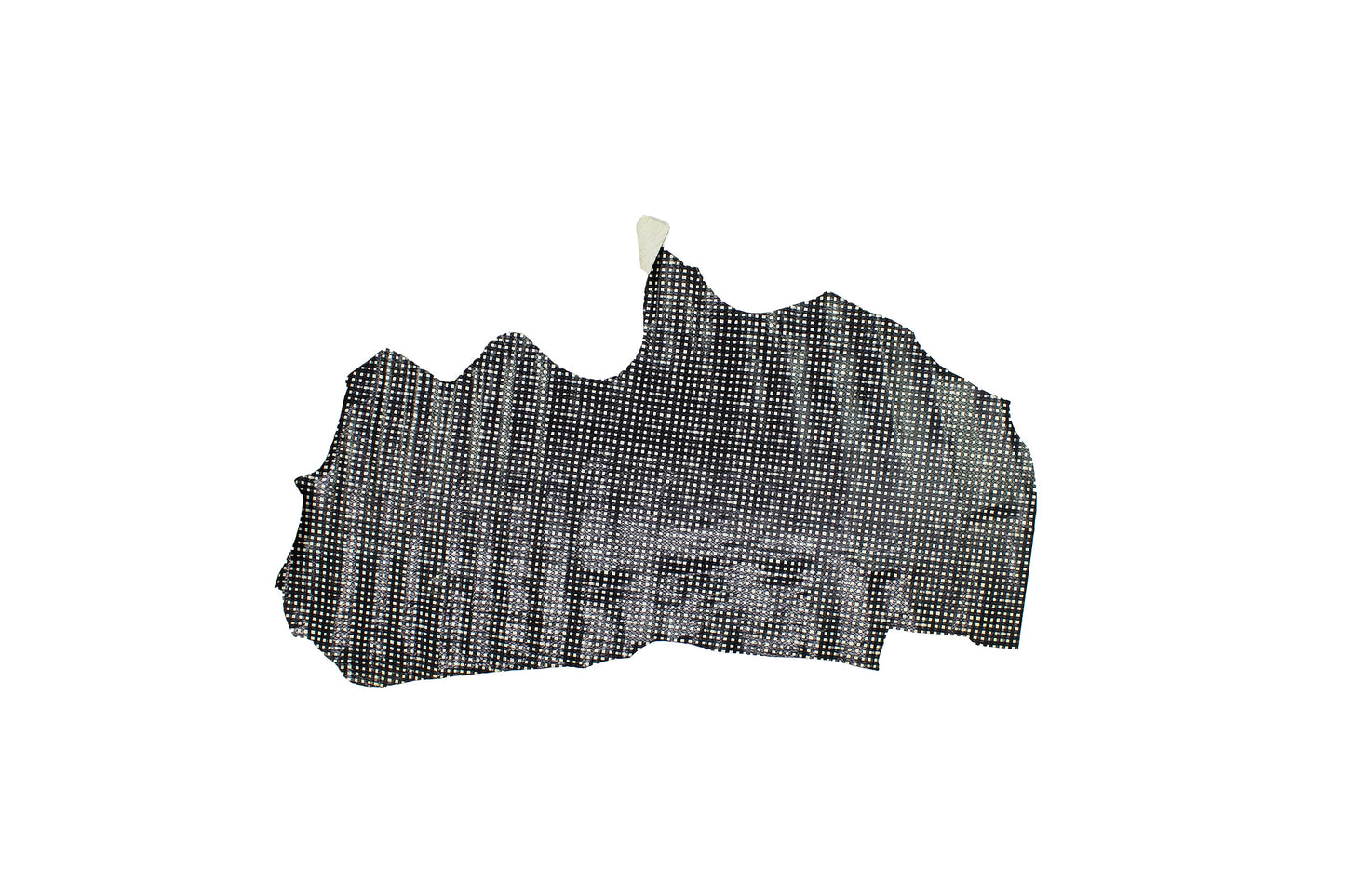 Trozo de piel grabado serpiente negra cuadros blancos