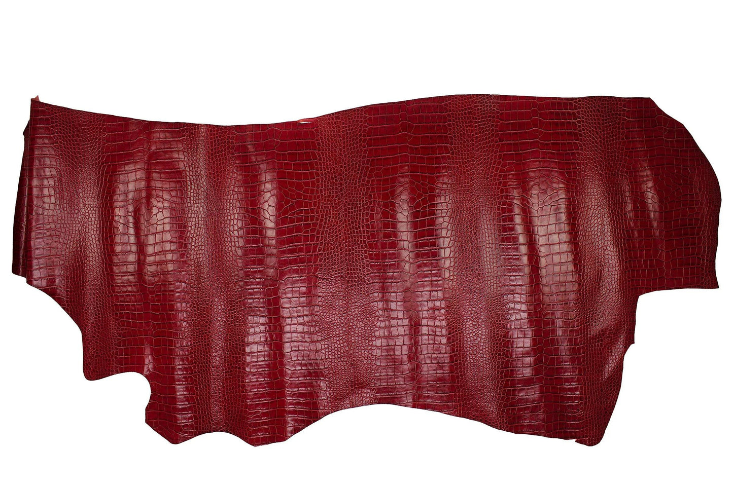 Piel de grabado cocodrilo rojo envejecido - La Tendeta del Cuero