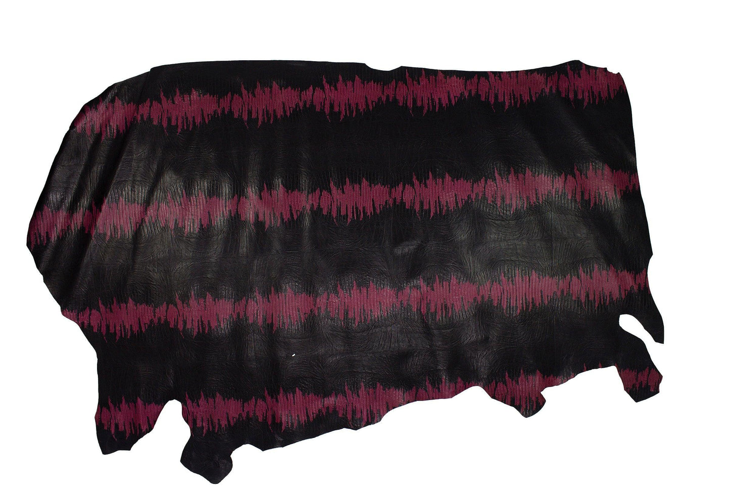 Piel de grabado tejus negro franja fucsia - La Tendeta del Cuero