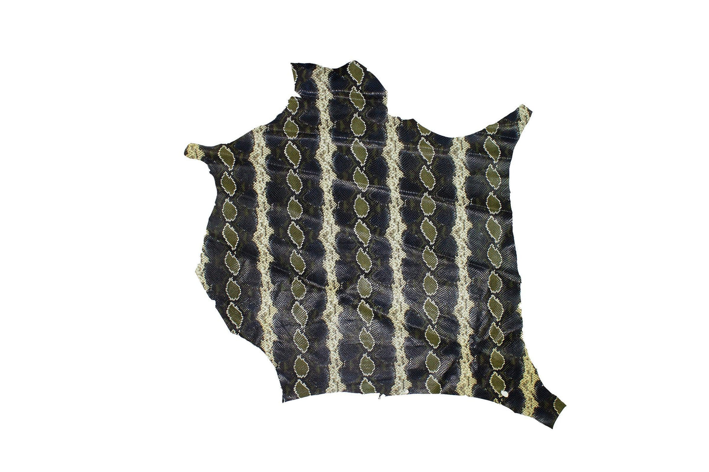 Trozo de piel grabado serpiente piton tonos verdes - La Tendeta del Cuero