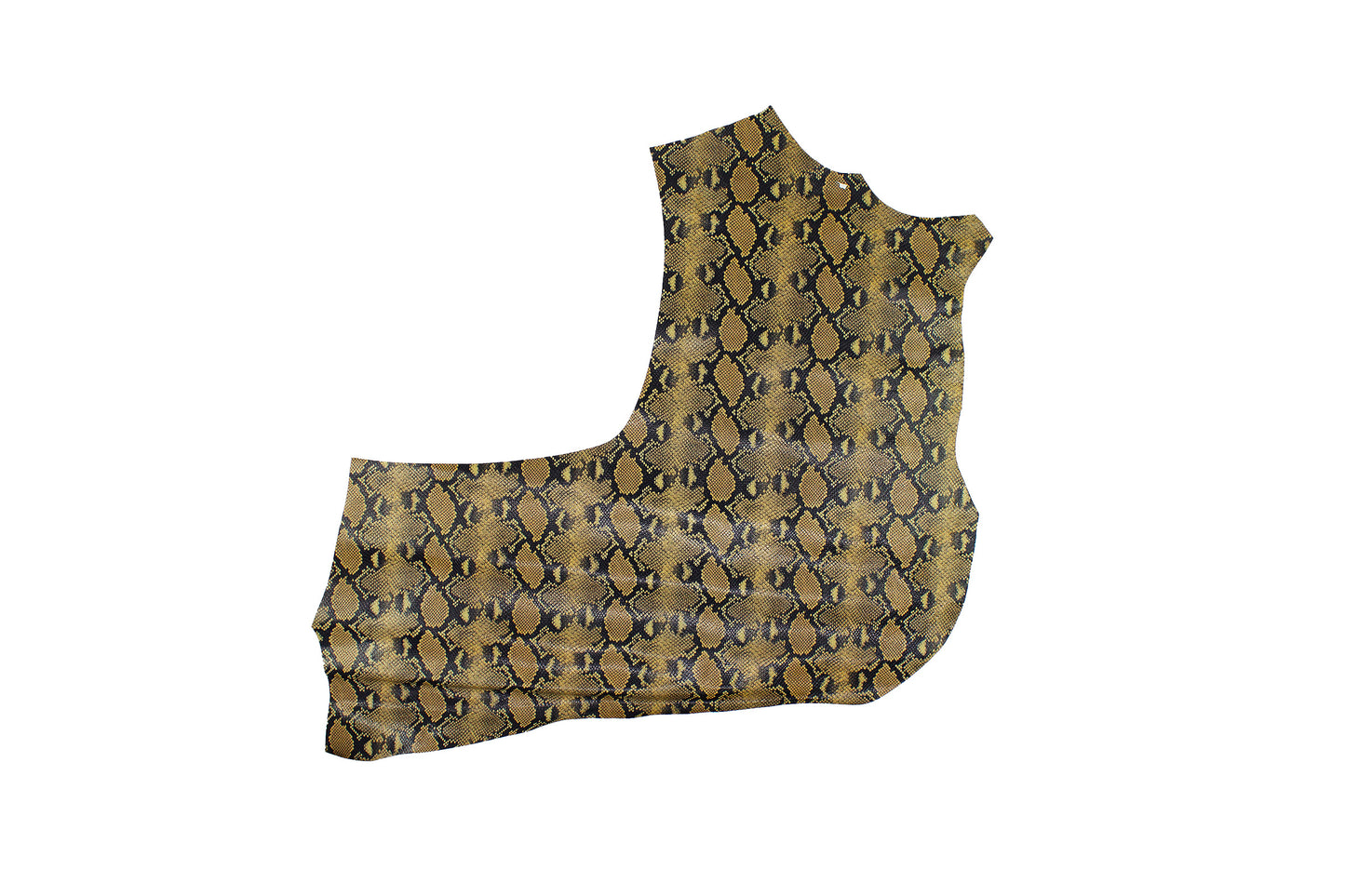 Trozo de piel grabado serpiente camel - negro