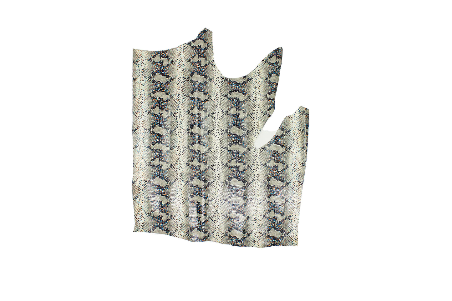 Trozo de piel grabado serpiente gris - multicolor