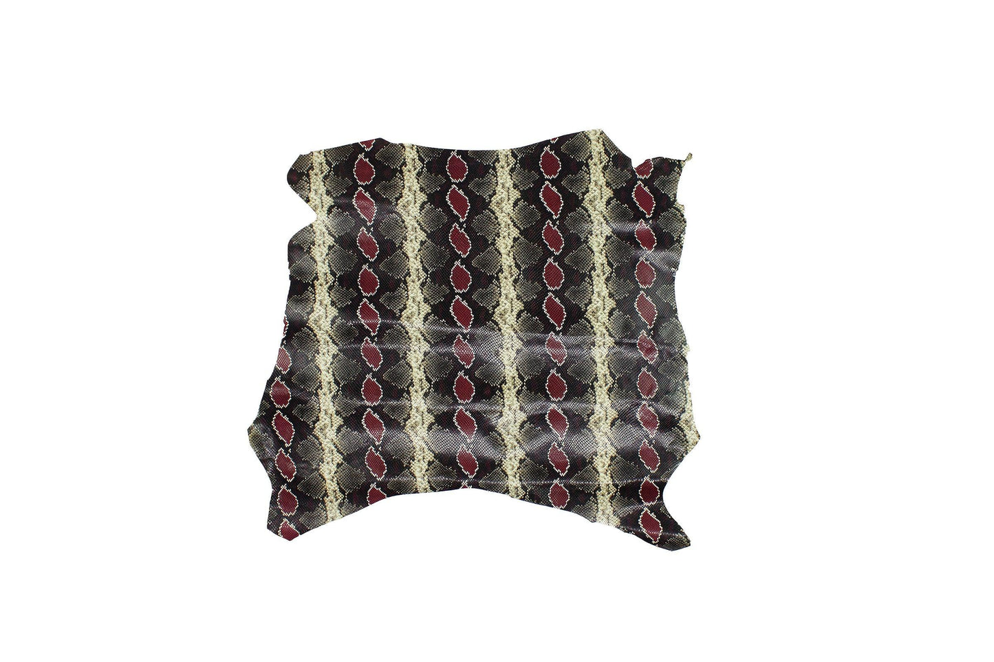 Trozo de piel grabado serpiente piton gris mancha burdeos - La Tendeta del Cuero