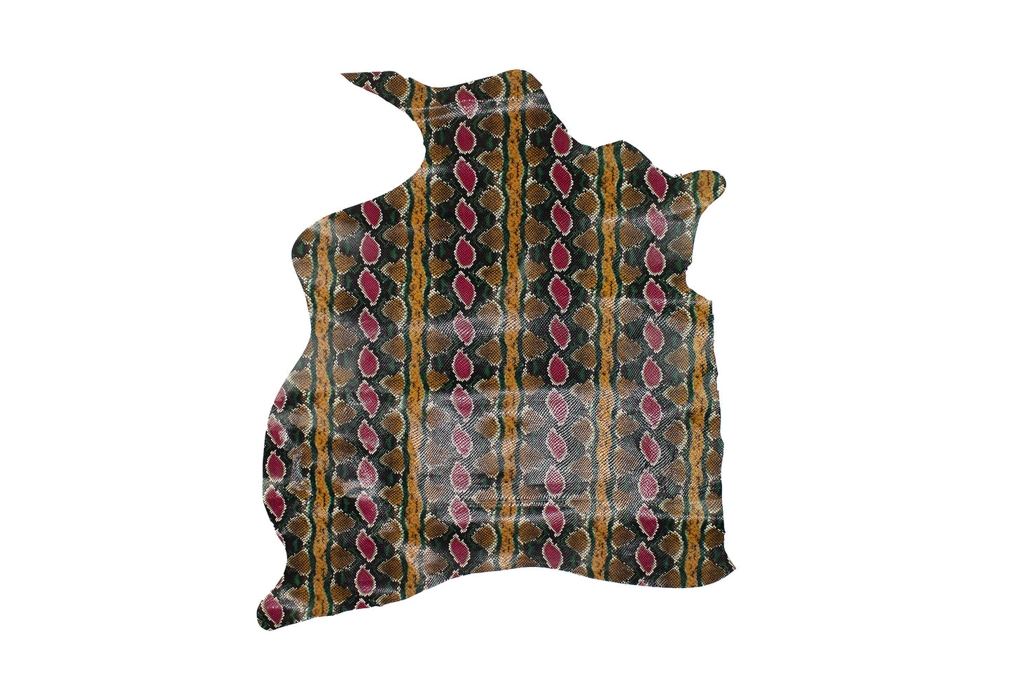 Trozo de piel grabado serpiente muticolor