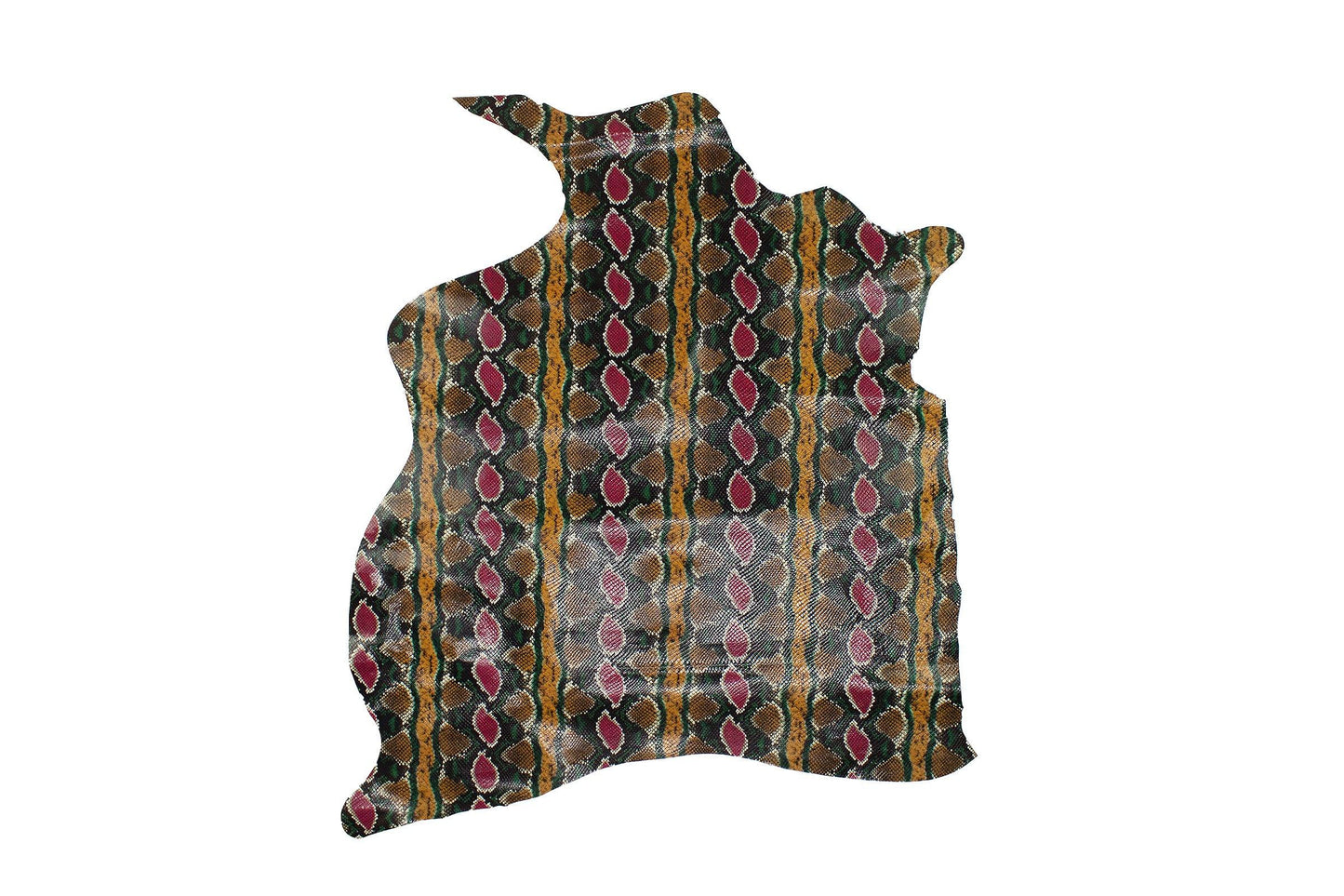 Trozo de piel grabado serpiente muticolor - La Tendeta del Cuero