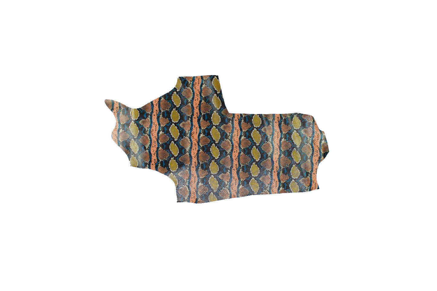 Trozo de piel grabado serpiente muticolor