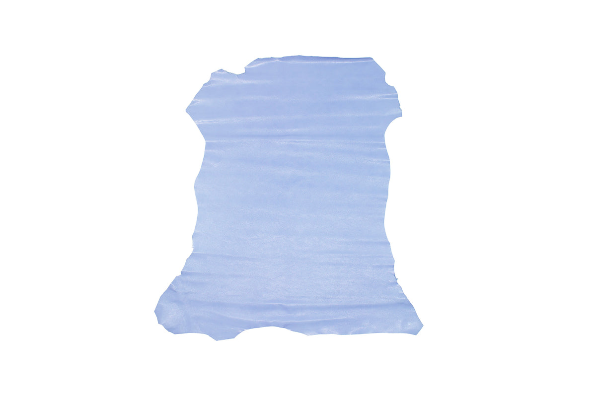 Trozo de piel cabra rustica azul frozen brillo