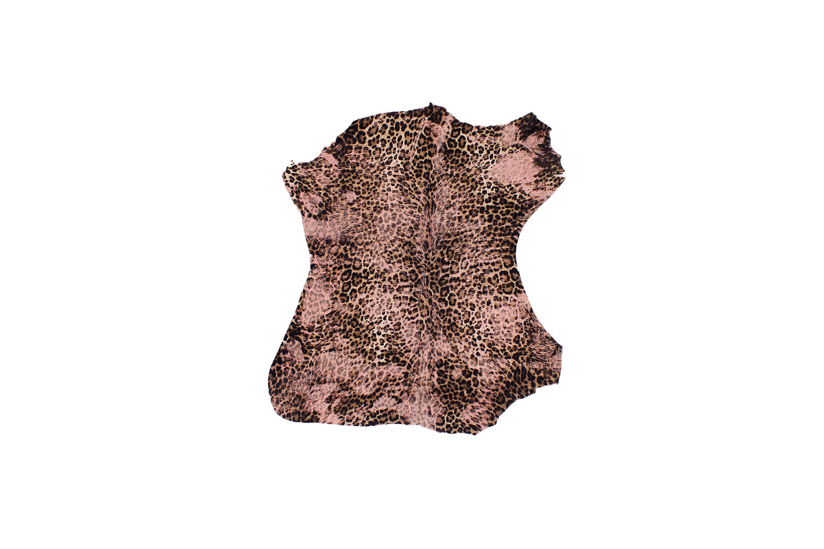 Trozo de piel pelo leopardo degradado rosa