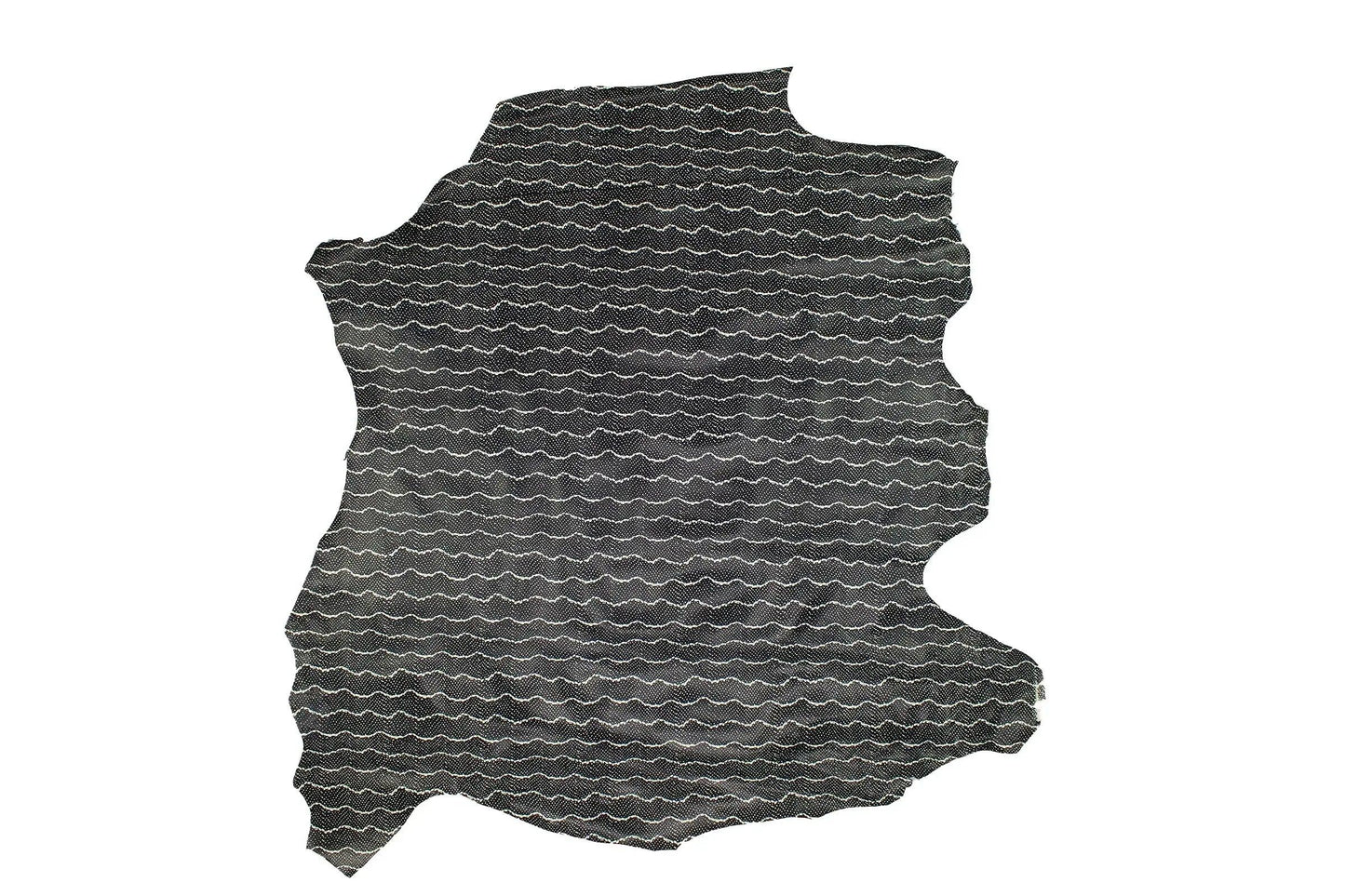 Piel de grabado serpiente estampado olas negras - La Tendeta del Cuero