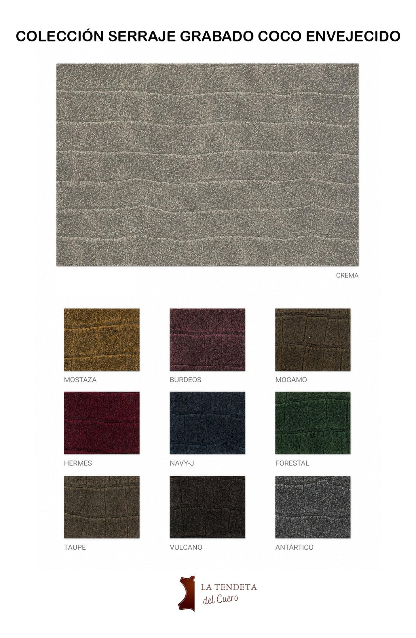 Engraved Aged Crocodile Split Leather Collection CONTINUITY