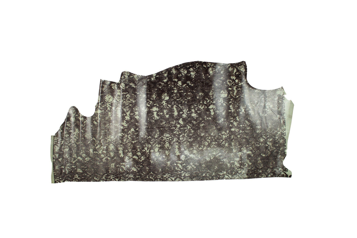 Trozo de piel grabado serpiente marron - gris - La Tendeta del Cuero