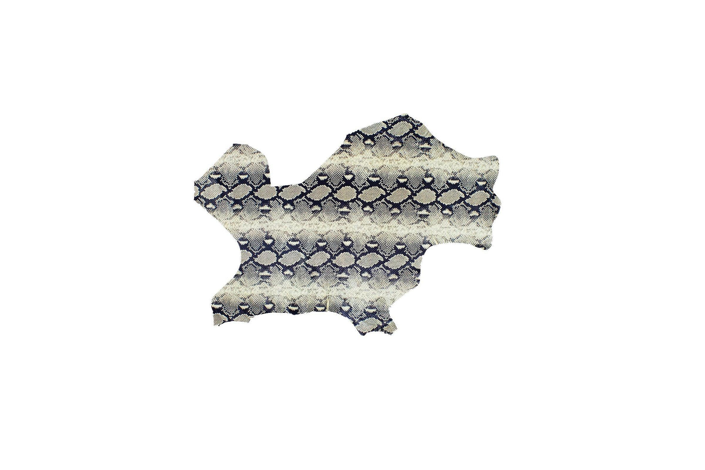 Trozo de piel grabado serpiente beige - negro - La Tendeta del Cuero