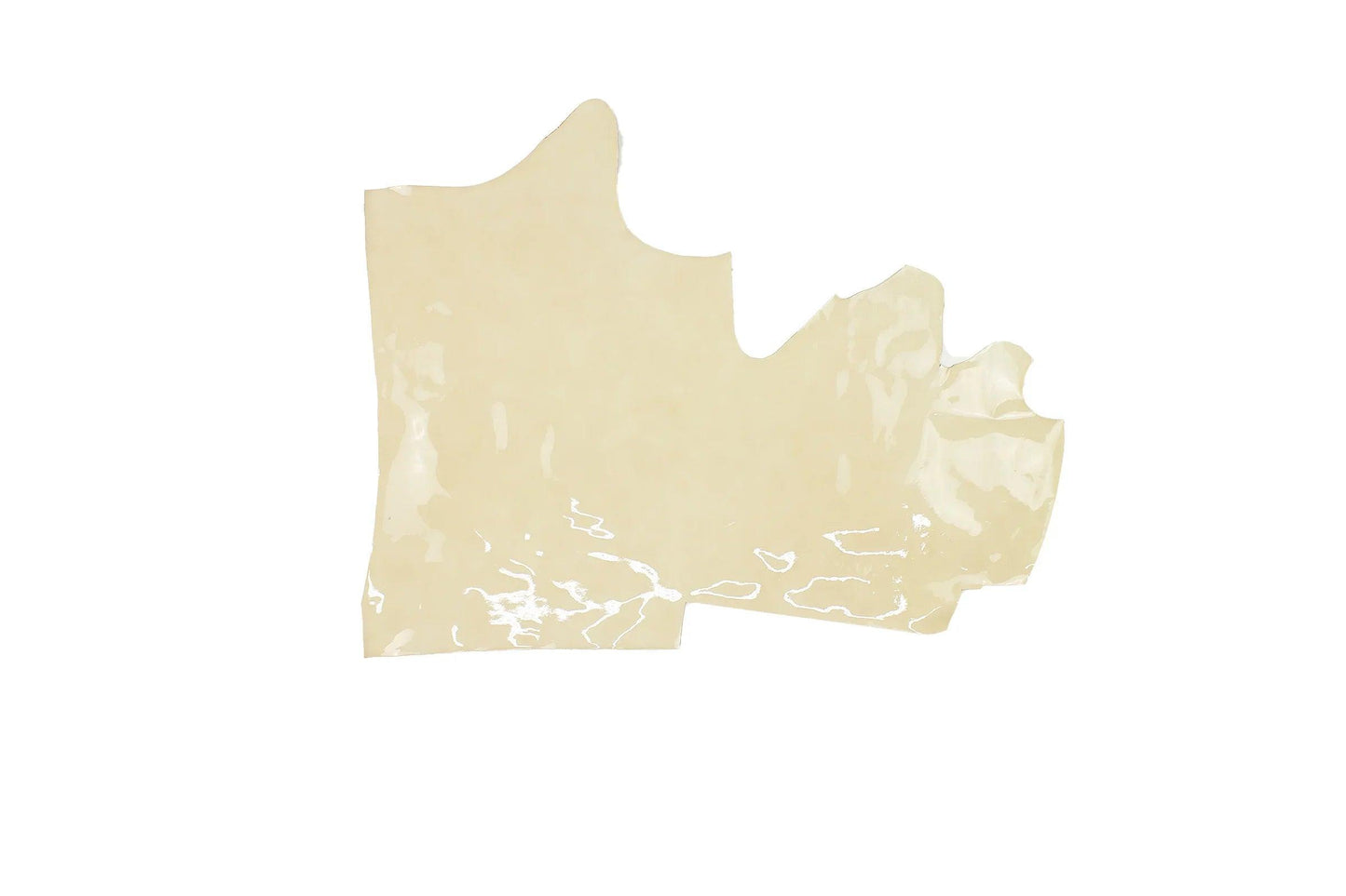 Trozo de piel charol crema ahumado - La Tendeta del Cuero