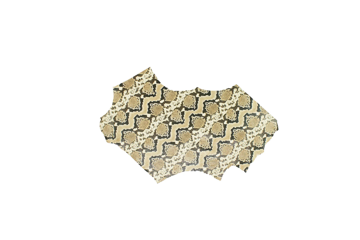 Trozo de piel fantasia serpiente piton tonos beige oscuro - La Tendeta del Cuero