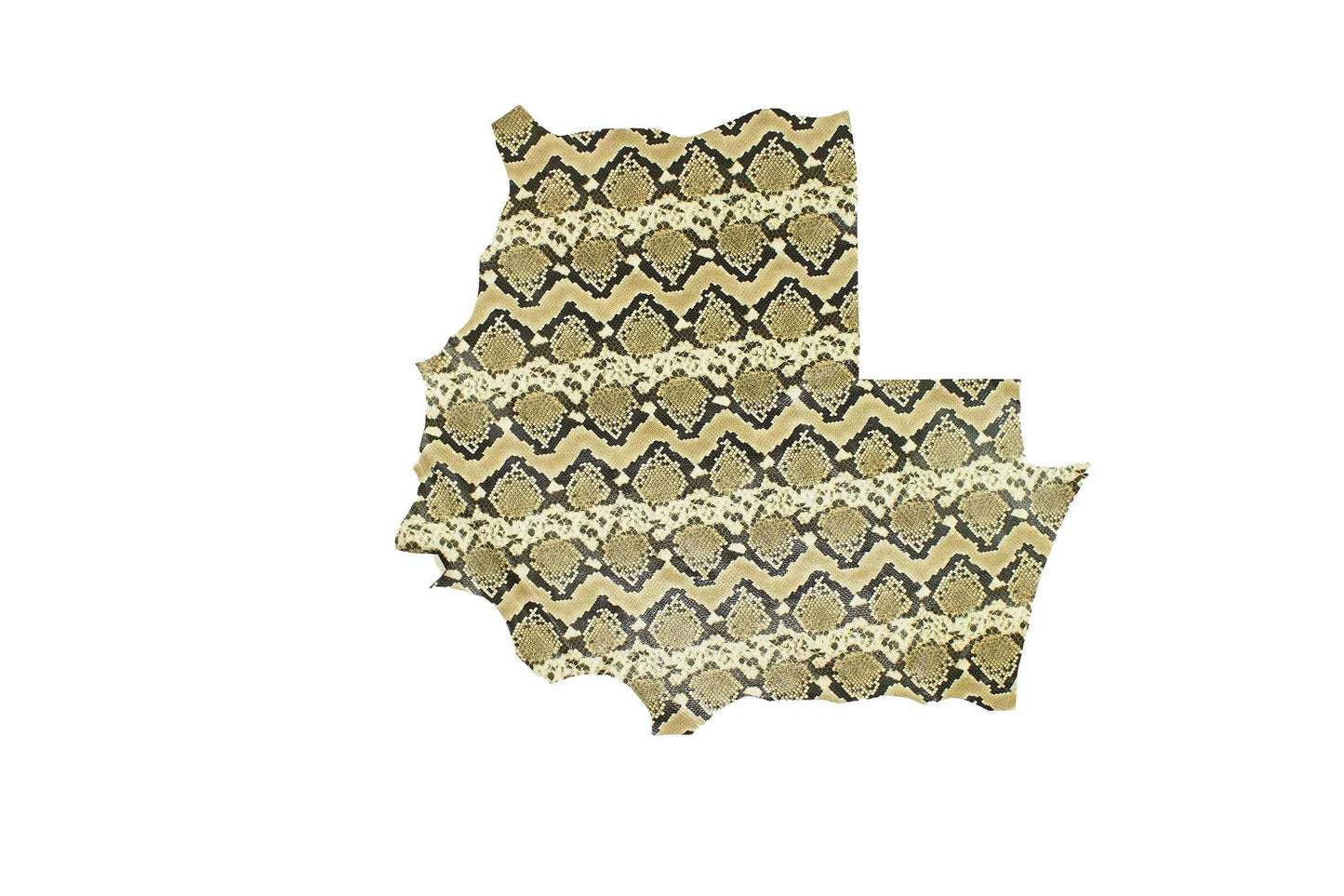 Trozo de piel fantasia serpiente piton tonos beige oscuro - La Tendeta del Cuero