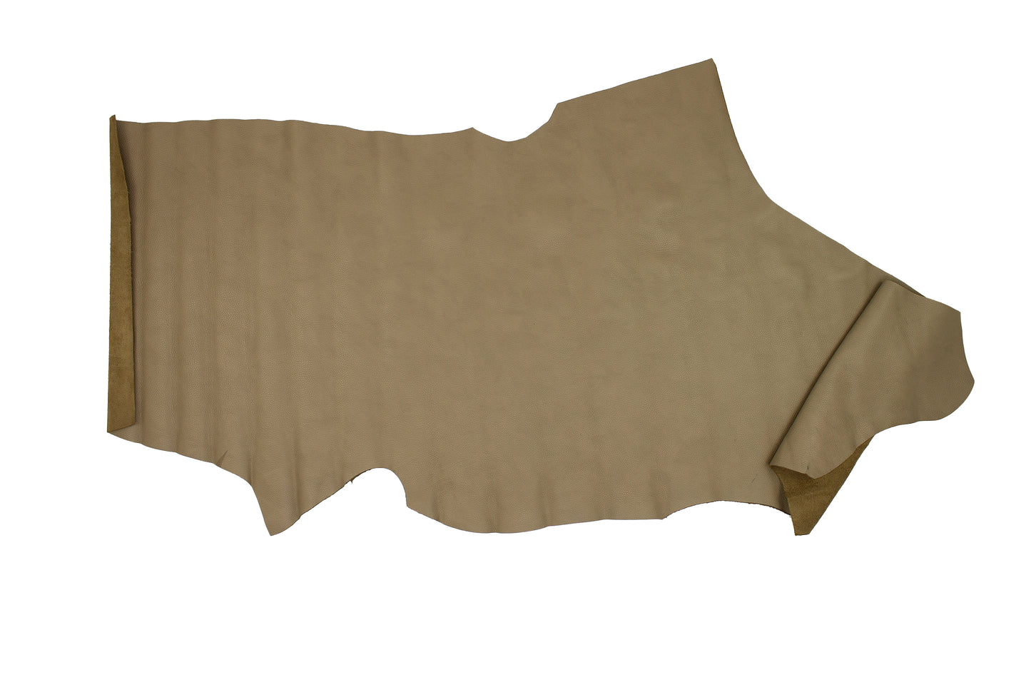 Piece of smoked earth brown embossed cowhide