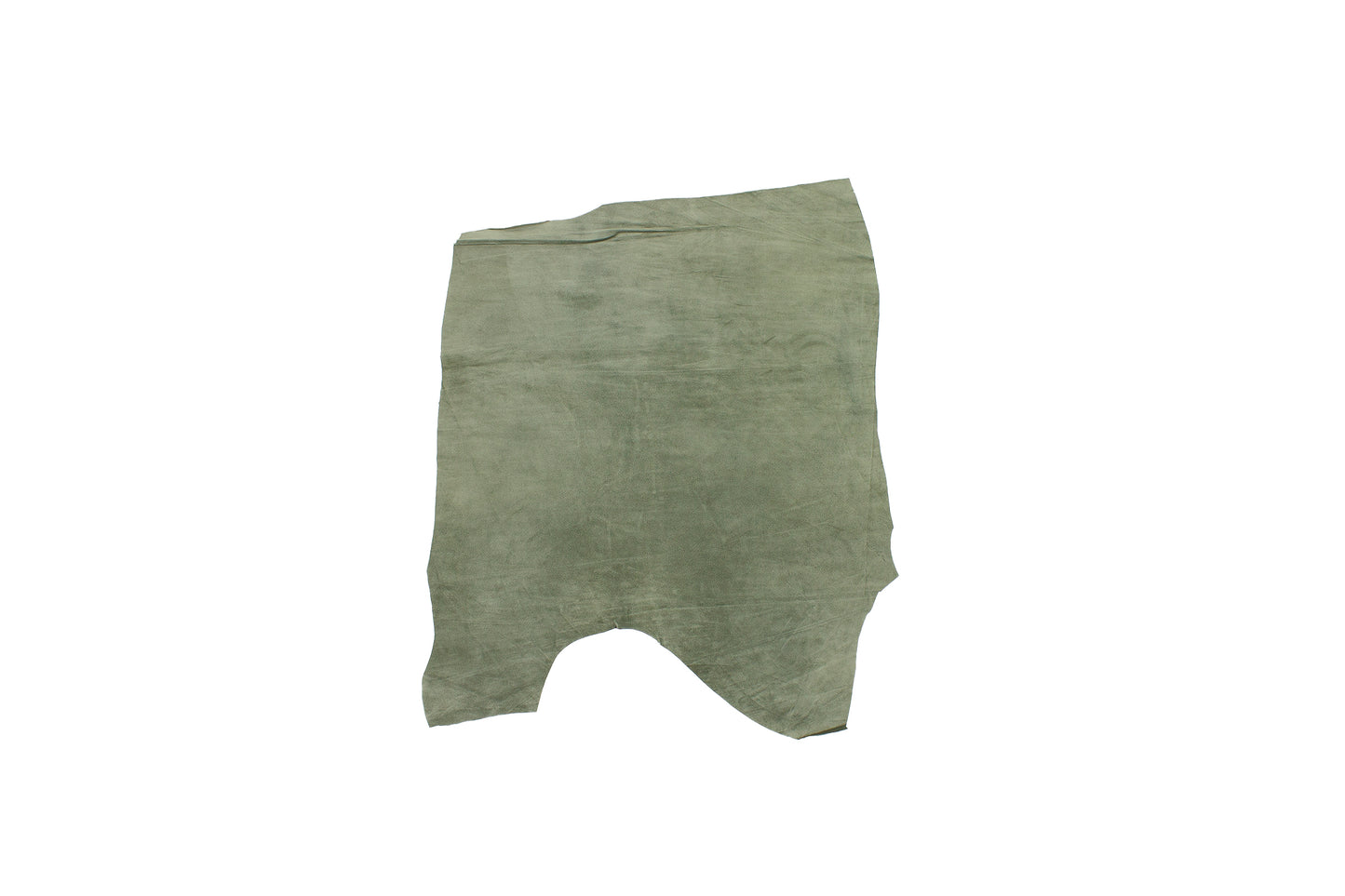 Piece of greenish gray split leather
