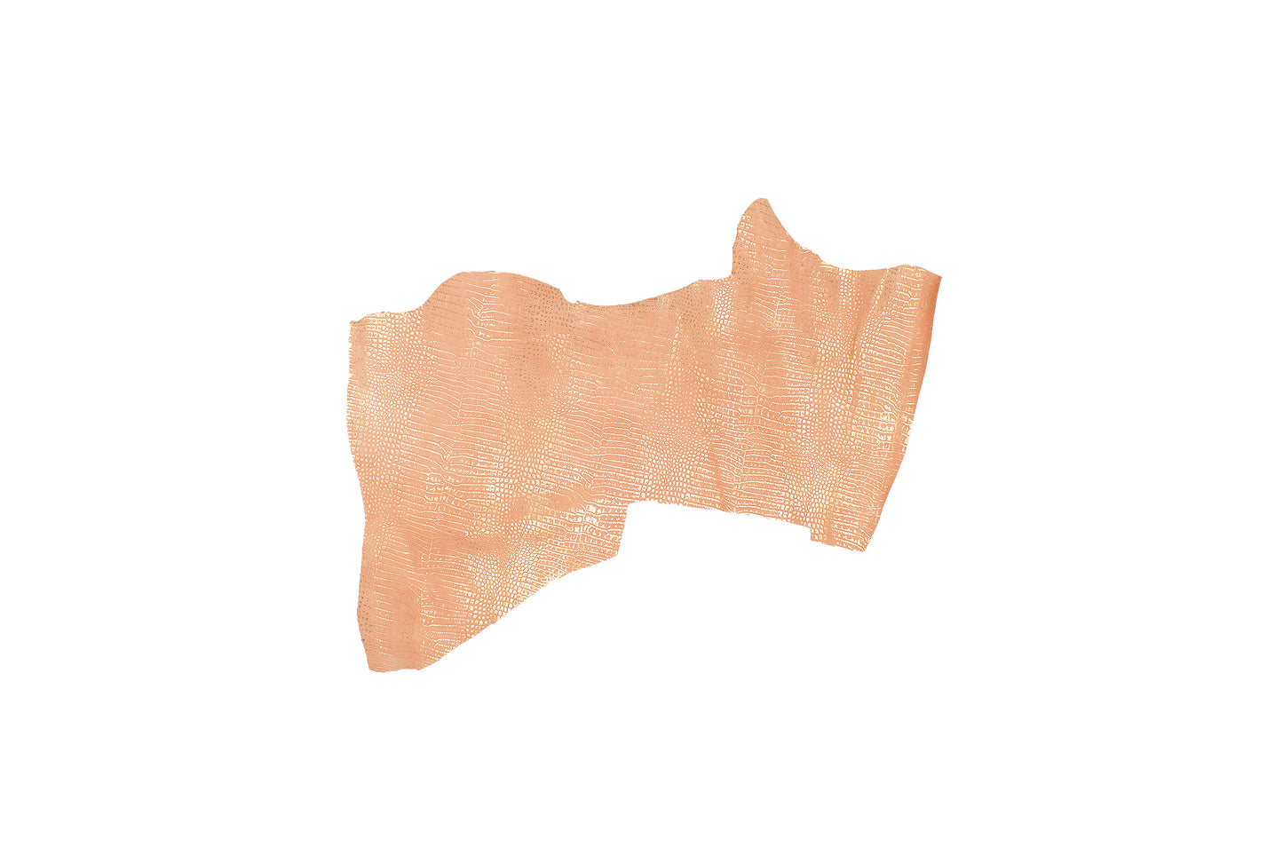 Trozo de piel grabado cocodrilo rosa dorado
