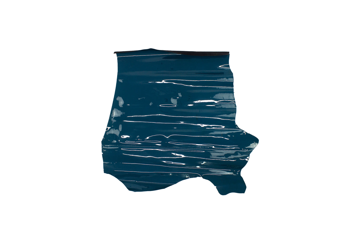 Trozo de piel charol turquesa oscuro