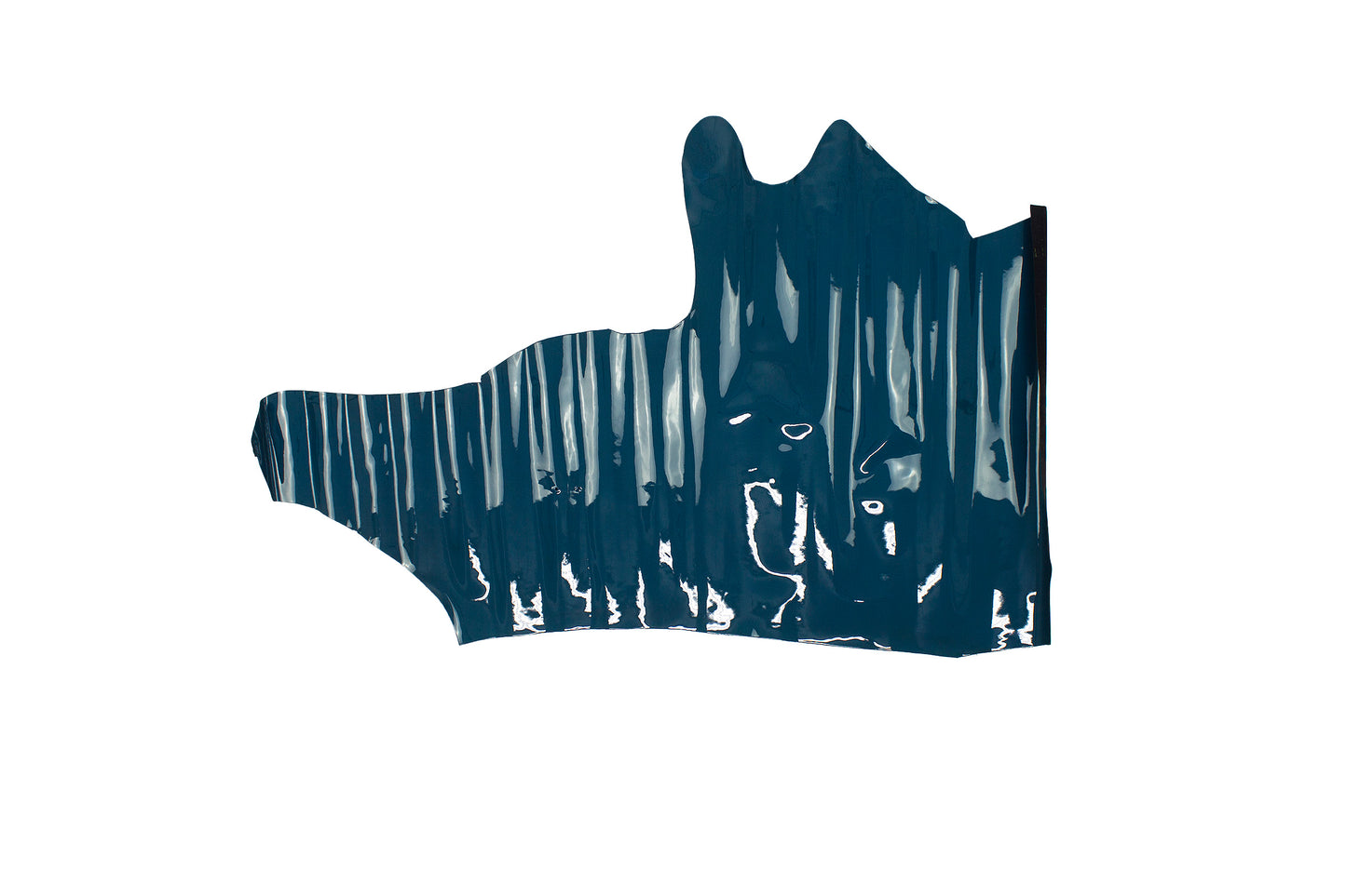 Trozo de piel charol turquesa oscuro